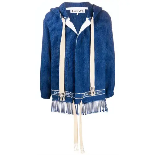 LOEWE Jackets Men's Blue Hooded Moderate Other