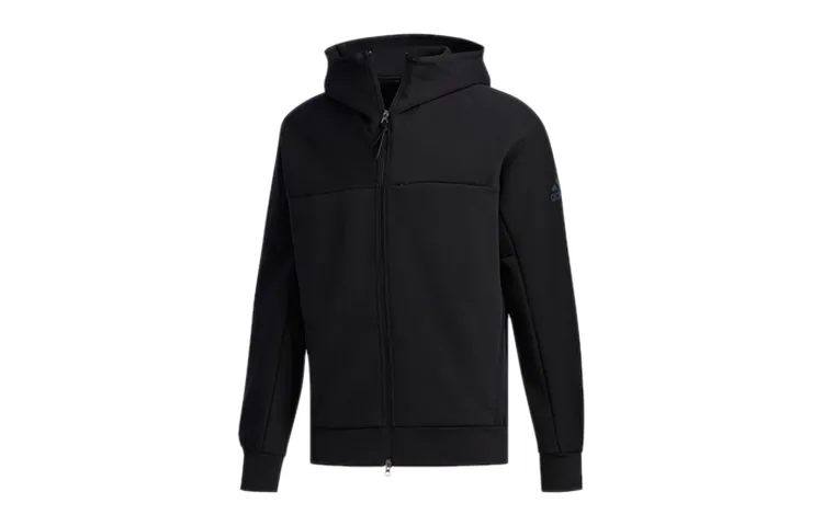 Adidas Jackets Men's Black Hooded (Non-detachable) Moderate Straight Fit