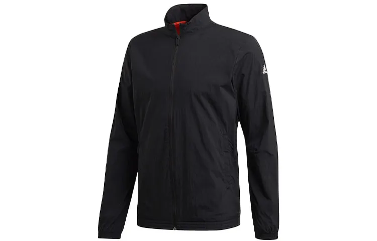 Adidas Jackets Men's Black Stand Collar Moderate Straight Fit