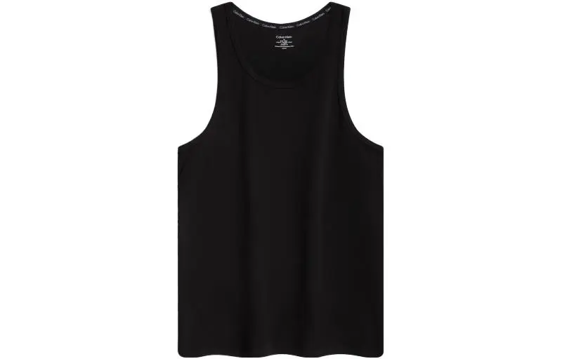 Calvin Klein Tank Tops Men's Space Black Crew Neck Moderate Straight Fit