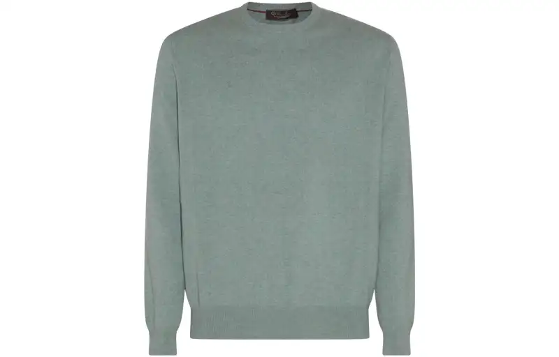 Loro Piana Sweaters Men's Green Crew Neck Moderate Other