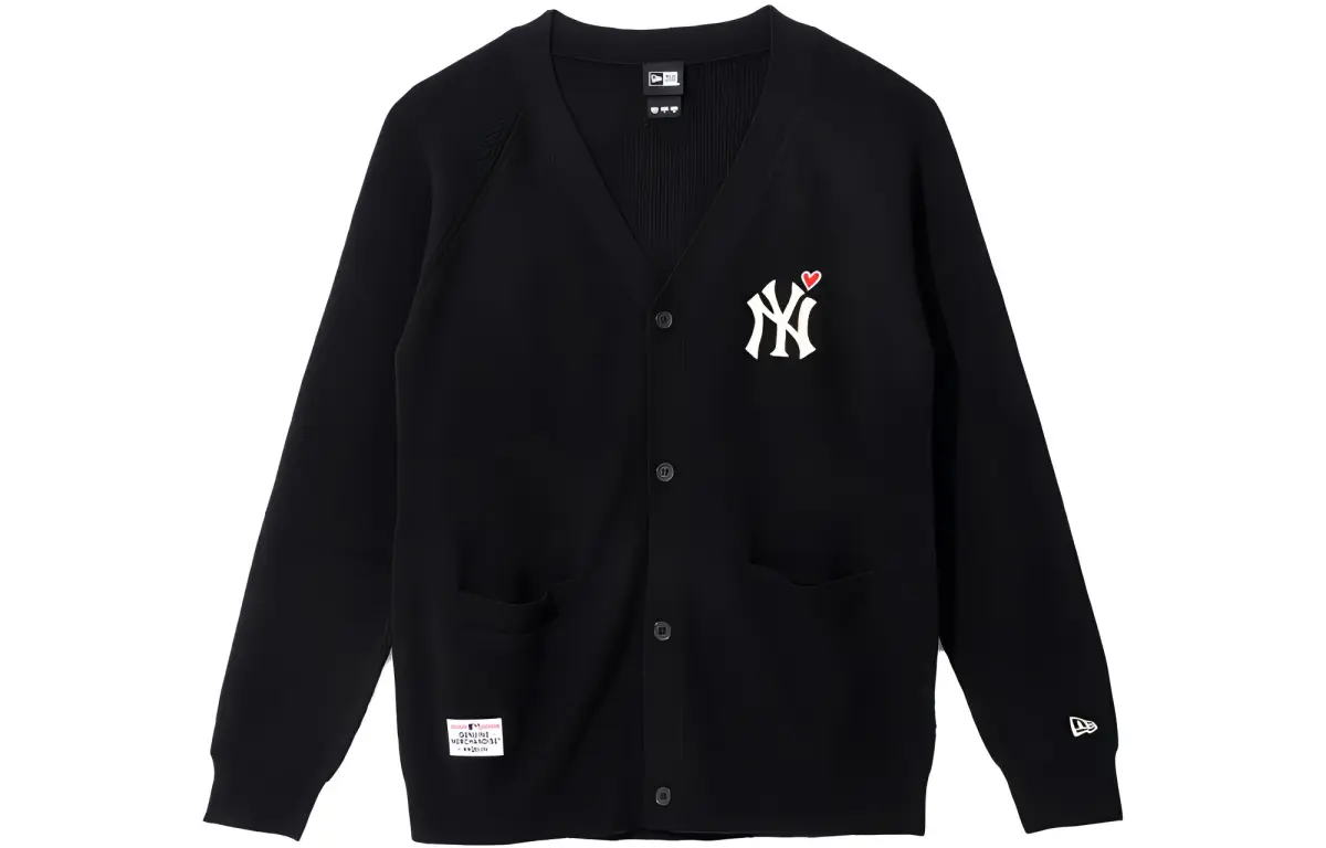 New Era Knitwear Unisex Black V-neck Moderate
