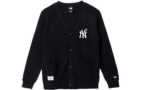 New Era Knitwear Unisex Black V-neck Moderate