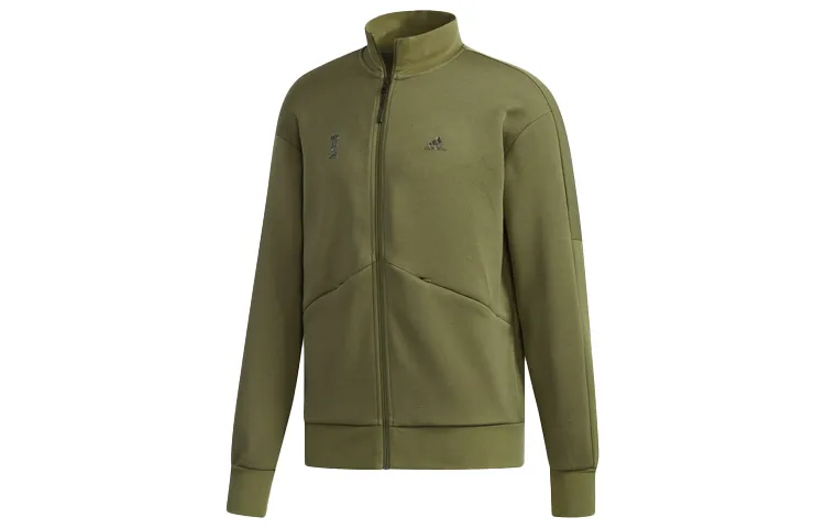 Adidas Jackets Men's Basic Green Stand Collar Moderate Instructor