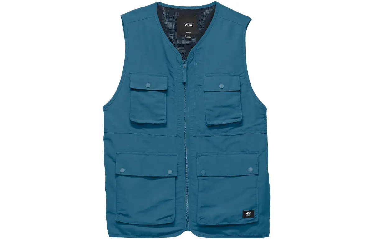 Vans Tank Tops Men's Cyan V-neck Moderate Straight Fit