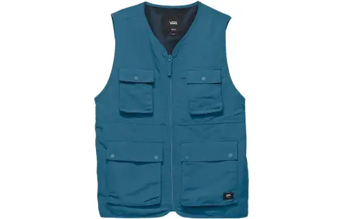 Vans Tank Tops Men's Cyan V Neck Moderate Straight Fit