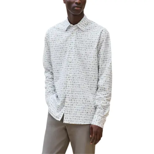 HERMES Shirts Men's White Lapel Moderate Other