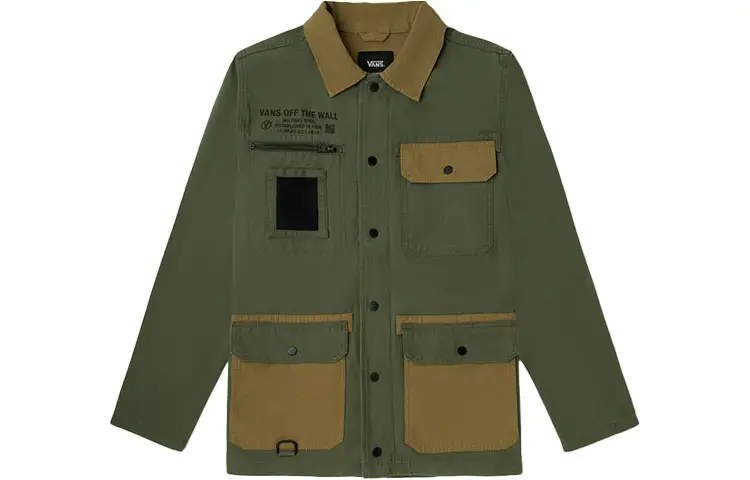 Vans Jackets Men's Army Green Lapel Moderate Workwear