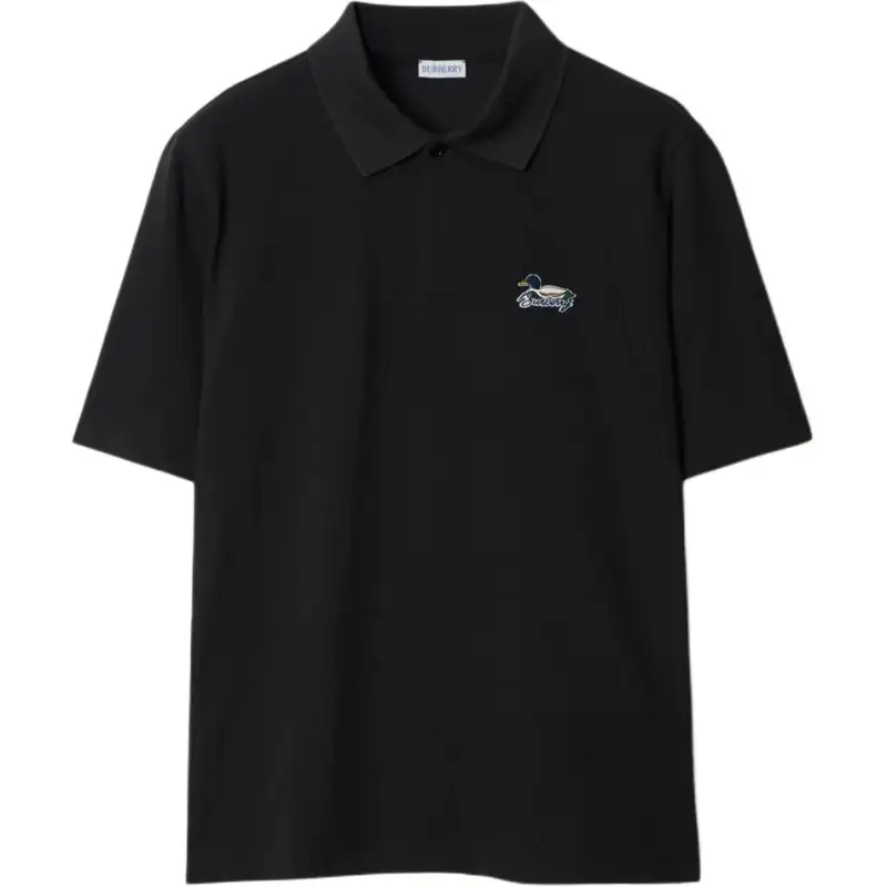 Burberry logo-patch cotton polo shirt