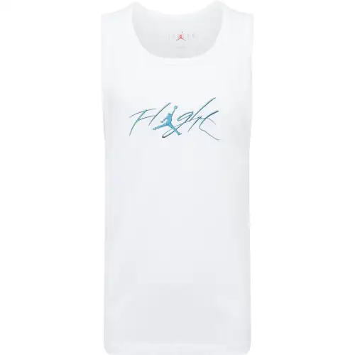 Jordan Flight Essentials Tank Tops Men's White Crew Neck Moderate Straight Fit