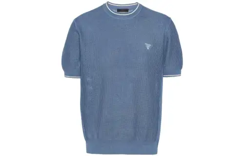 PRADA Sweaters Men's Blue Crew Neck Moderate Other