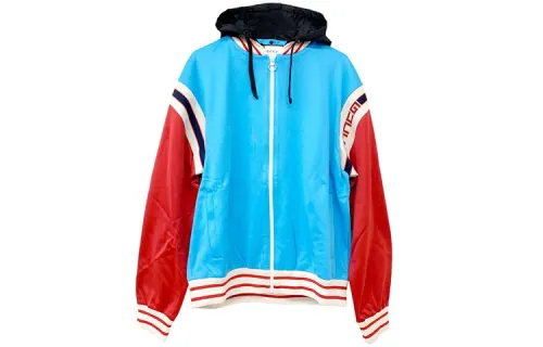 GUCCI Jackets Men's Blue Detachable Hood Moderate Other