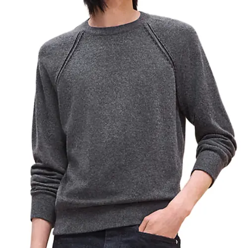 HERMES Cashmere Sweater Men's Anthracite