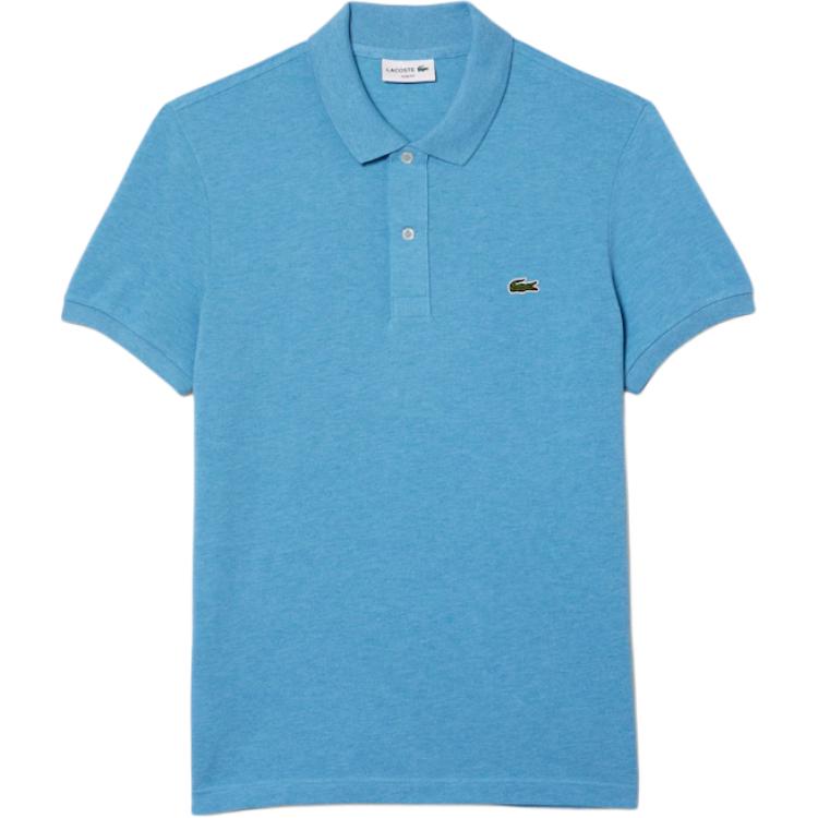 Мужское поло LACOSTE С коротким рукавом (светло-голубое)