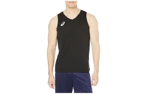 ASICS Tank Tops Men's Black V Neck Moderate Other