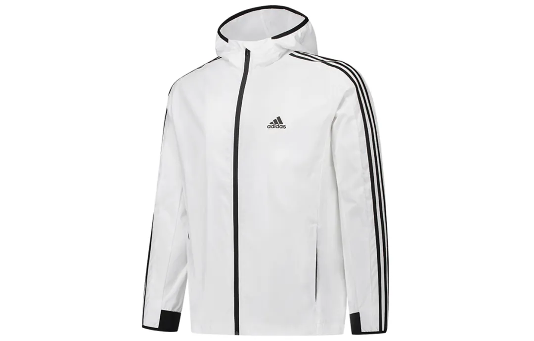 Adidas Windbreaker Jacket Fall Men's White