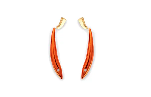 Bottega Veneta 18K Gold, Sterling Silver, Metal Earrings Women's Orange