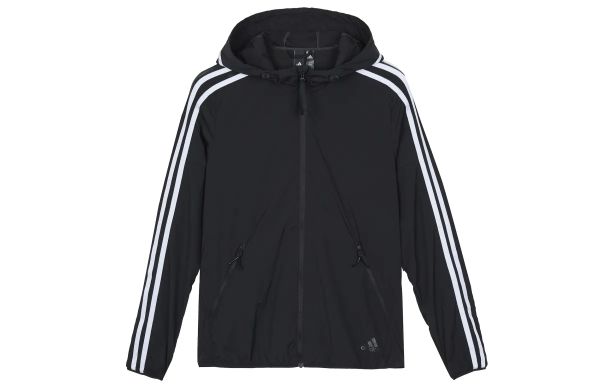 Adidas Jackets Unisex Black Hooded (Non-detachable) Moderate