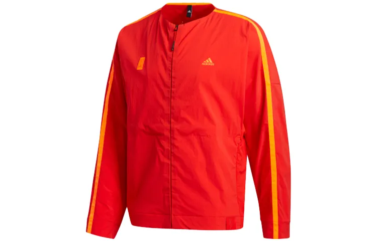 Adidas Originals Jackets Men's Bright Pink Red Fluorescent Crew Neck Moderate Other