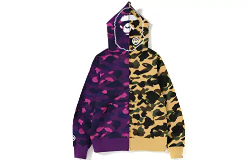 Bape 1st X Color Camo 2nd Ape Half Full Zip Hoodie