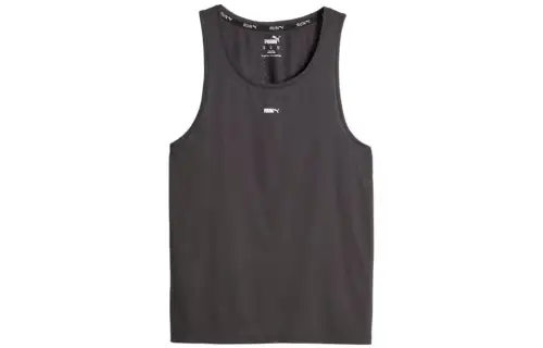 PUMA Tank Tops Men's Dark Gray Crew Neck Moderate Straight Fit