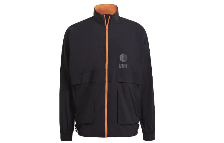 Adidas Jackets Men's Black Stand Collar Moderate Workwear