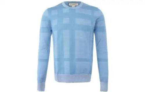 Burberry Sweaters Men's Sky Blue Crew Neck Moderate Other