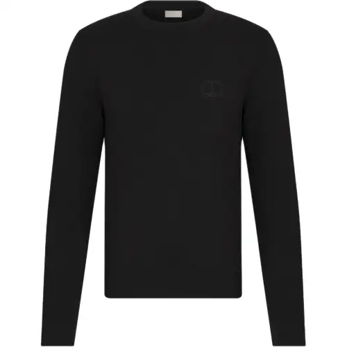 DIOR Icon Sweaters Men's Black Crew Neck Moderate Other