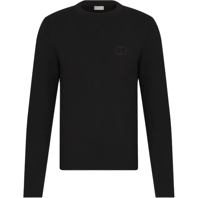 DIOR Icon Sweaters Men's Black Crew Neck Moderate Other