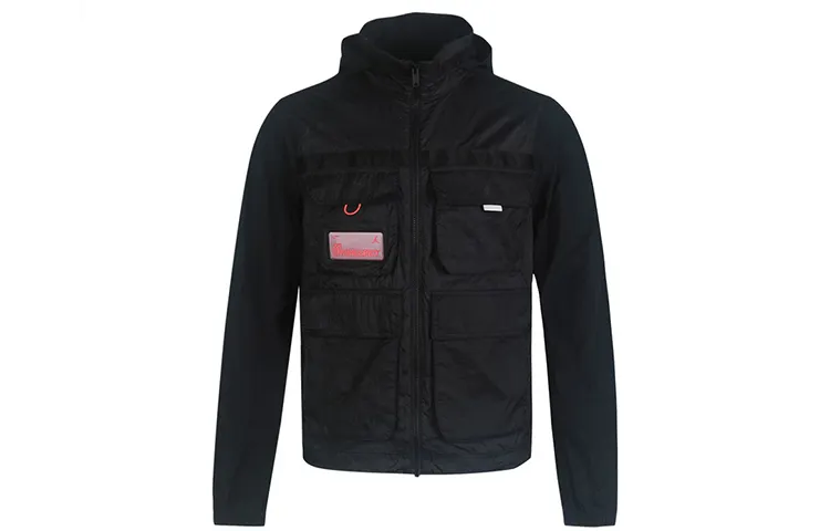 Jordan Jackets Men's Black Hooded Moderate