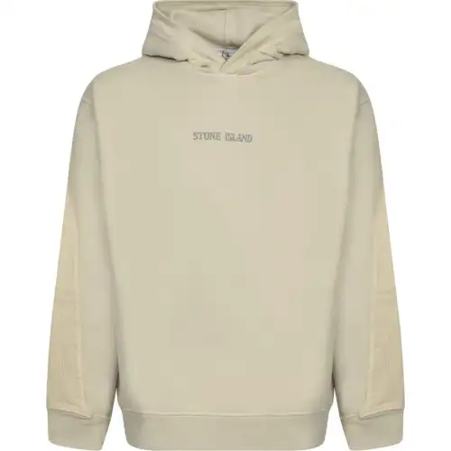 STONE ISLAND Long Sleeved Logo Embroidered Hoodie