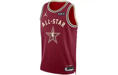 Jordan SS24 NBA All-Star Series Los Angeles Lakers SW Fan Edition 23-24 Season LeBron James No. 23 Retro vertical striped knitted net basketball sleeveless vest men's style crimson
