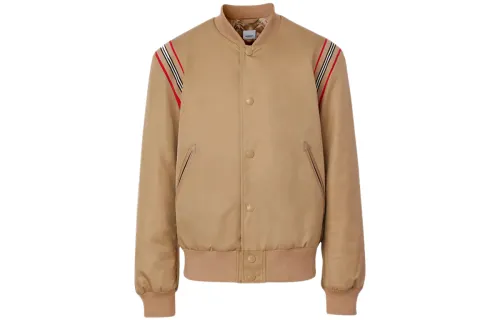 Burberry Jackets Men's Brown Baseball Collar Moderate