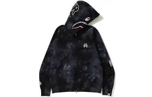 Bape Tie Dye Shark Wide Full Zip Hoodie