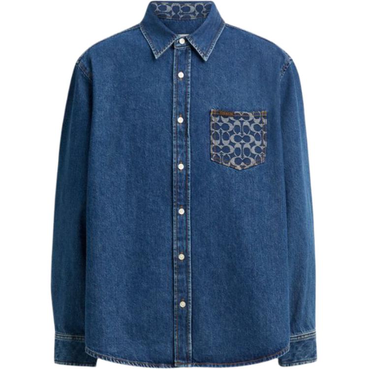 Мужская футболка COACH Patchwork Shirt (синяя)