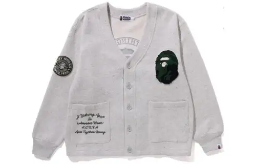 A Bathing Ape College Badges button cardigan
