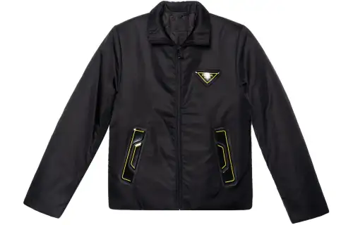 PRADA Jackets Men's Black Stand Collar Moderate Other