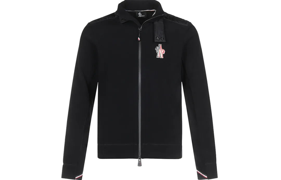 Moncler Grenoble Stand Collar Jackets & Coats Men's Black