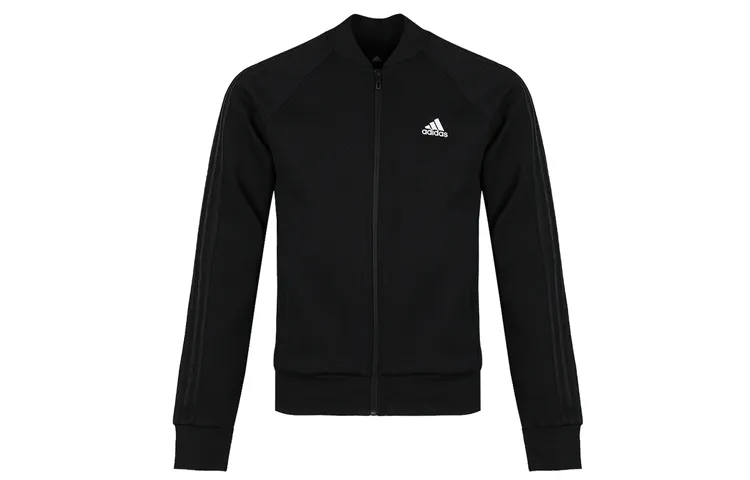 Adidas Bayern Munich Black Jackets Men's Baseball Collar Moderate Straight Fit