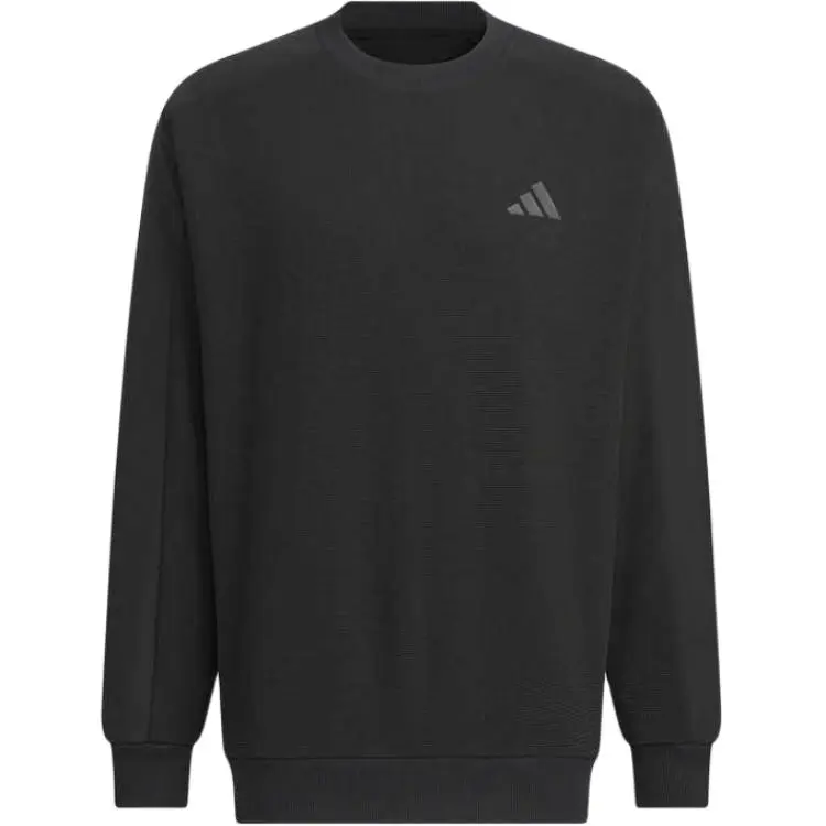 Adidas Transitional Fleece Lined Crew Neck Comfortable Fashion Sweatshirt Men's Black