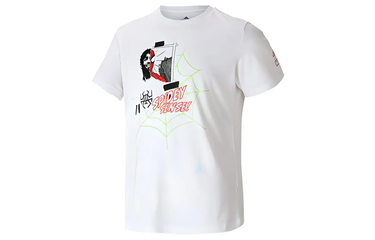 Adidas T-Shirts Men's White Crew Neck Moderate Straight Fit