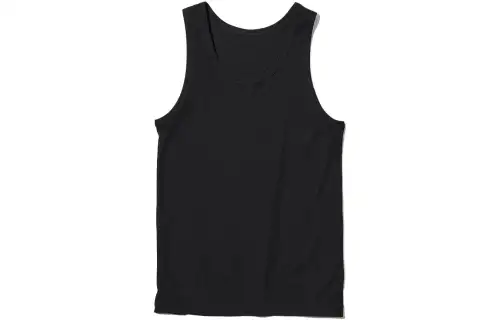 UNIQLO Tank Tops Unisex Black Crew Neck Moderate Other