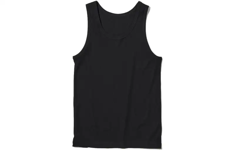 UNIQLO Tank Tops Unisex Black Crew Neck Moderate Other