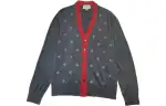 GUCCI Knitwear Unisex Gray V Neck Moderate Cardigan