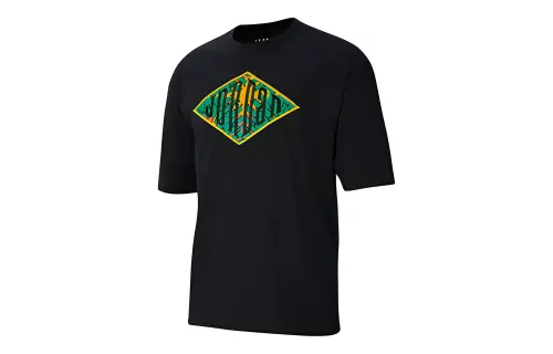 Jordan Sport T Shirts Men's Black Crew Neck Moderate Straight Fit
