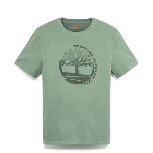 Timberland T Shirts Men's Olive Crew Neck Moderate Straight Fit