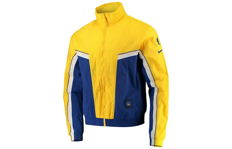 Nike Jacket Golden State Warriors Men's Yellow Blue Multicolor