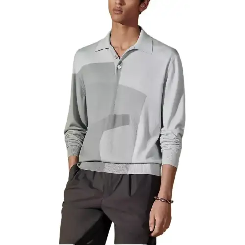 HERMES SS24 Polo Shirt Men's Bright Gray