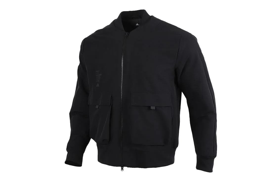 Adidas Jackets Men's Black Baseball Collar Moderate Workwear