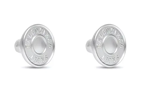 Balenciaga Stud Earrings Women's Silver
